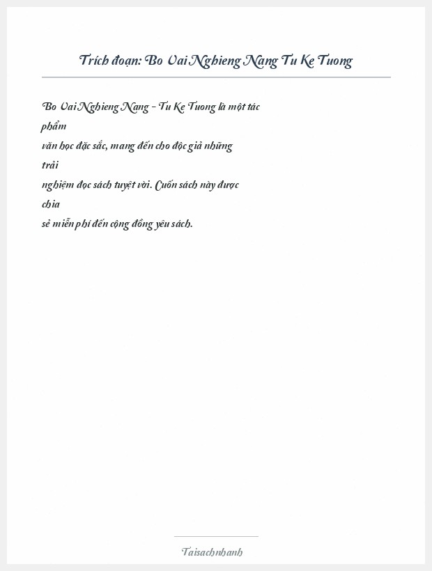 Trích đoạn Bo Vai Nghieng Nang Tu Ke Tuong