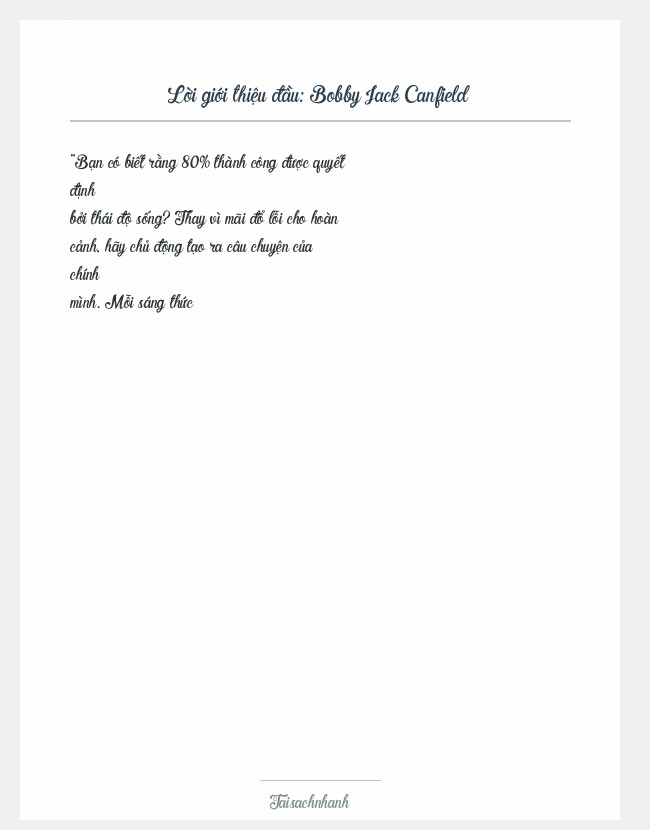 Trích đoạn Bobby Jack Canfield