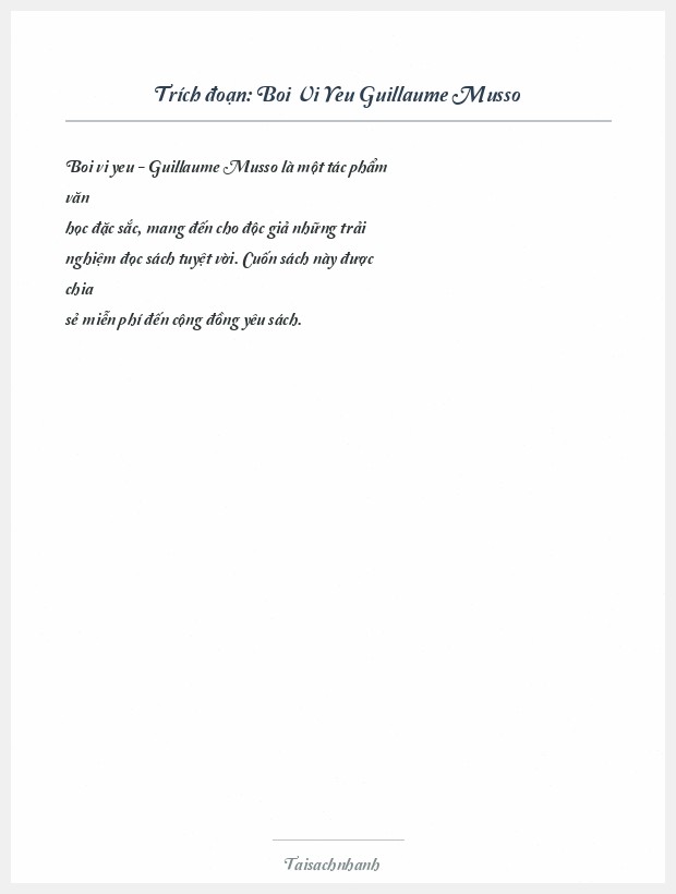 Trích đoạn Boi Vi Yeu Guillaume Musso