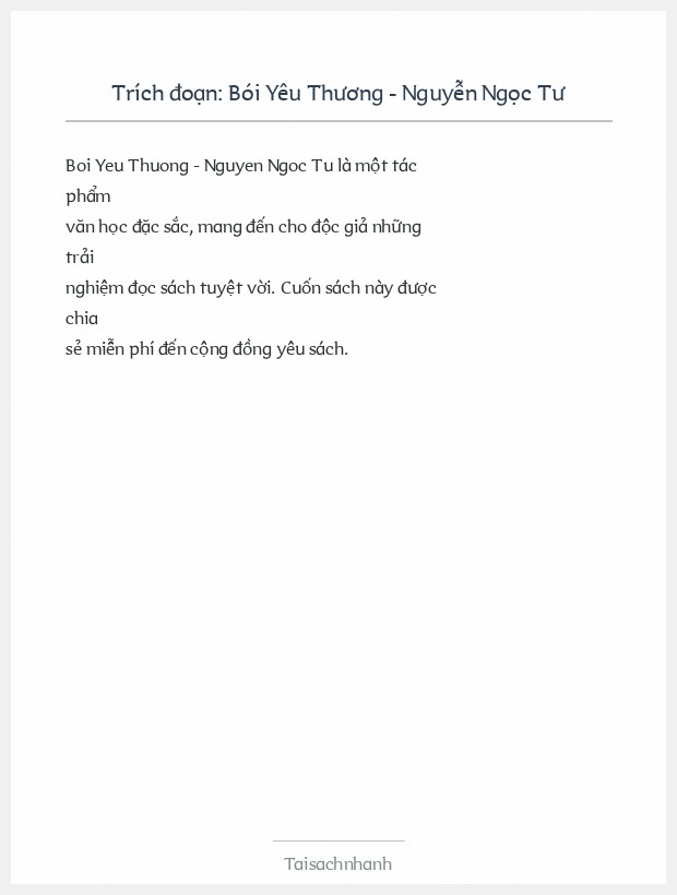Trích đoạn Bói Yêu Thương - Nguyễn Ngọc Tư