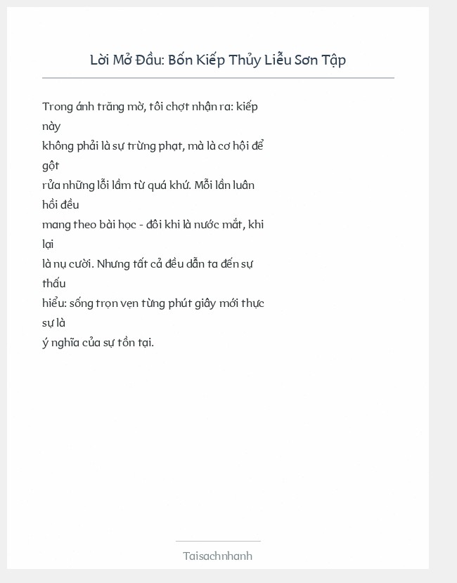 Trích đoạn Bốn Kiếp Thủy Liễu Sơn Tập