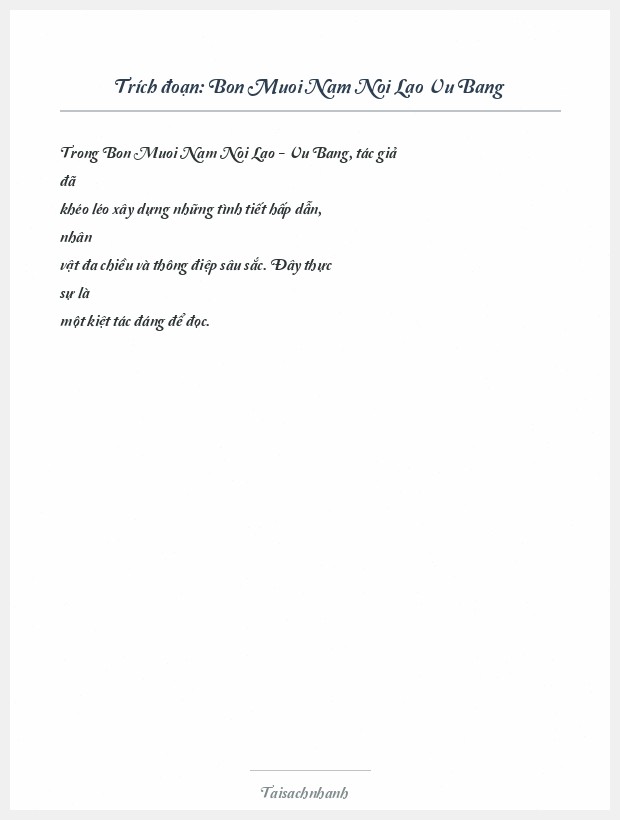 Trích đoạn Bon Muoi Nam Noi Lao Vu Bang