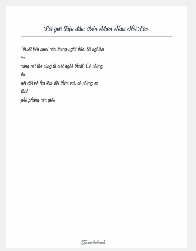 Trích đoạn Bốn Mươi Năm Nói Láo