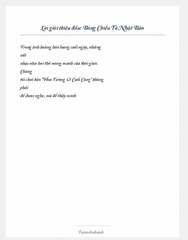 Trích đoạn Bóng Chiều Tà Nhật Bản