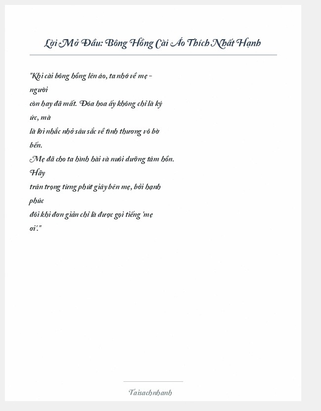 Trích đoạn Bông Hồng Cài Áo Thích Nhất Hạnh