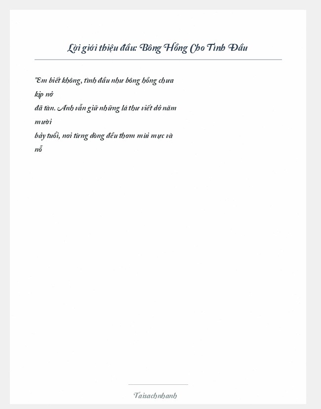 Trích đoạn Bông Hồng Cho Tình Đầu