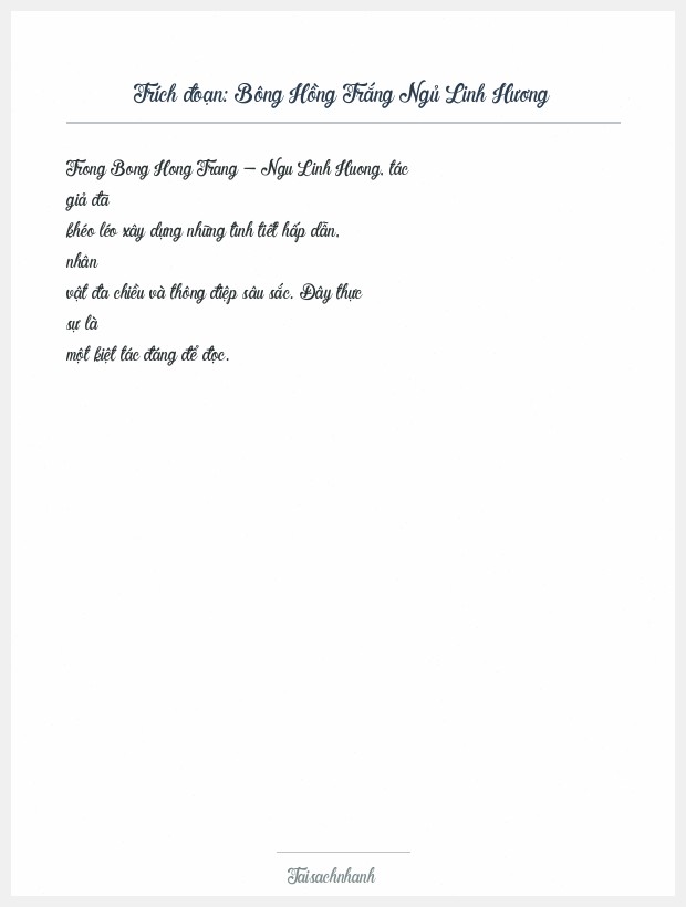 Trích đoạn Bông Hồng Trắng Ngủ Linh Hương