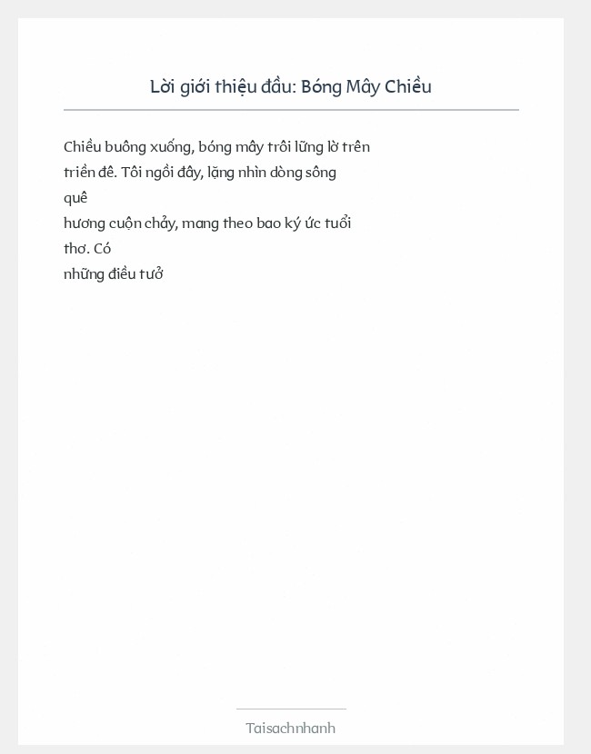 Trích đoạn Bóng Mây Chiều