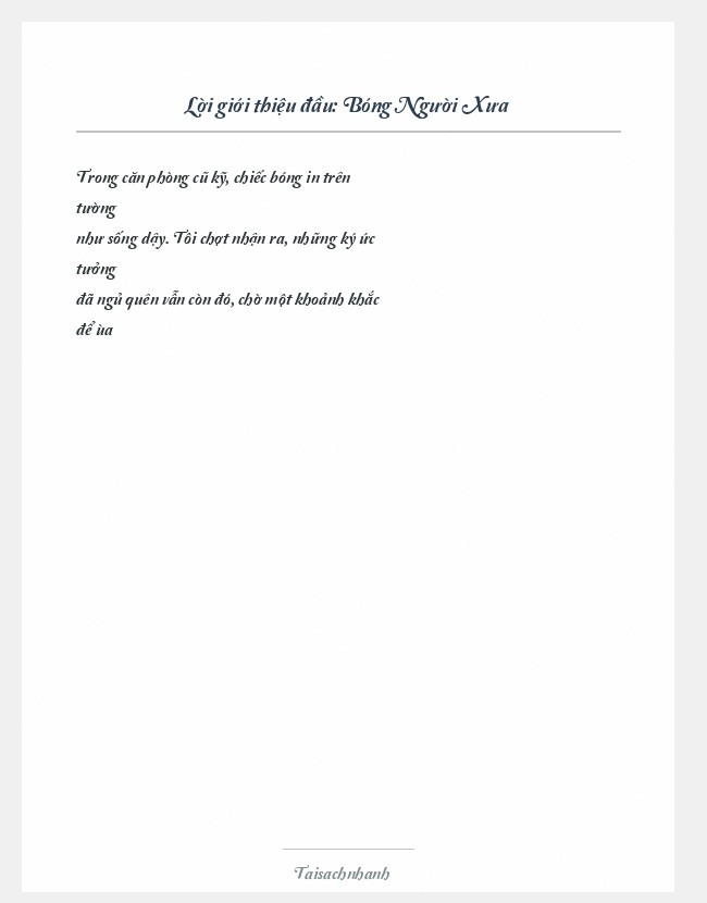 Trích đoạn Bóng Người Xưa