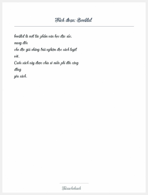 Trích đoạn Booklist