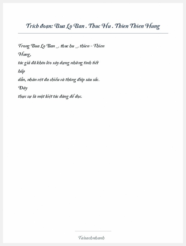 Trích đoạn Bua Lo Ban . Thuc Hu . Thien Thien Hung