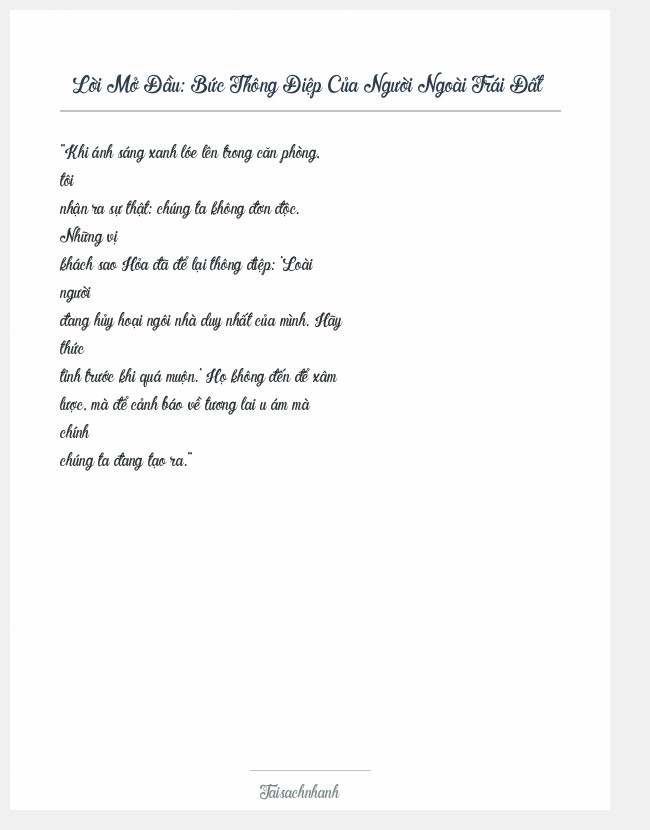Trích đoạn Bức Thông Điệp Của Người Ngoài Trái Đất