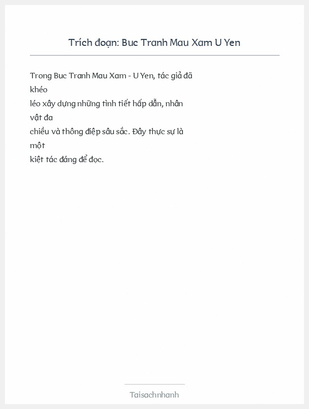Trích đoạn Buc Tranh Mau Xam U Yen