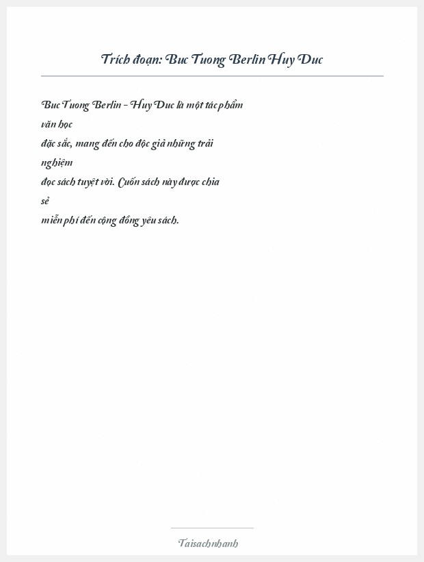 Trích đoạn Buc Tuong Berlin Huy Duc