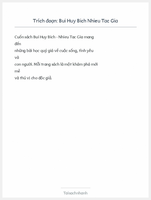 Trích đoạn Bui Huy Bich Nhieu Tac Gia