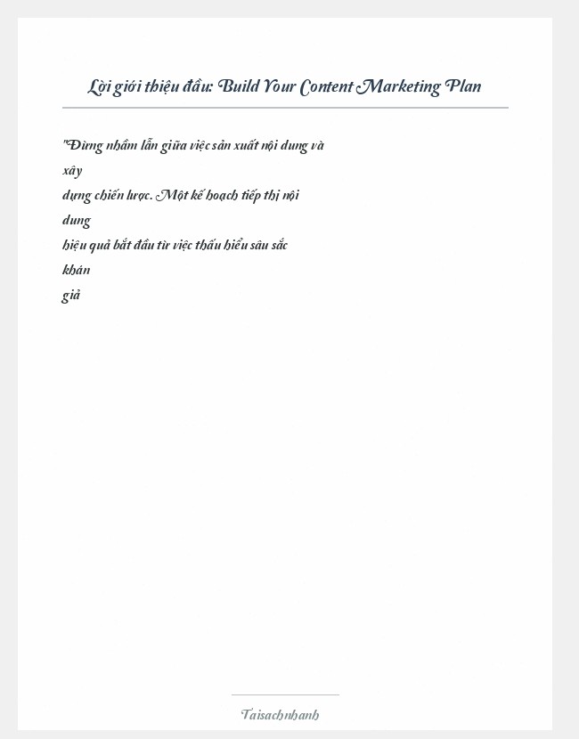Trích đoạn Build Your Content Marketing Plan