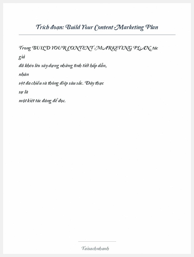Trích đoạn Build Your Content Marketing Plan