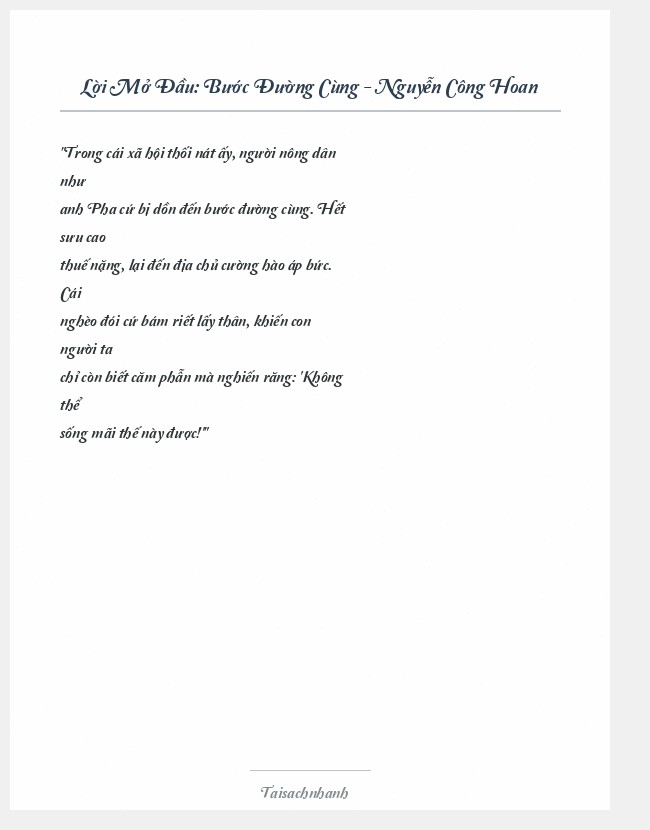 Trích đoạn Bước Đường Cùng - Nguyễn Công Hoan