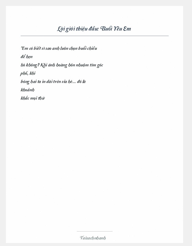 Trích đoạn Buổi Yêu Em