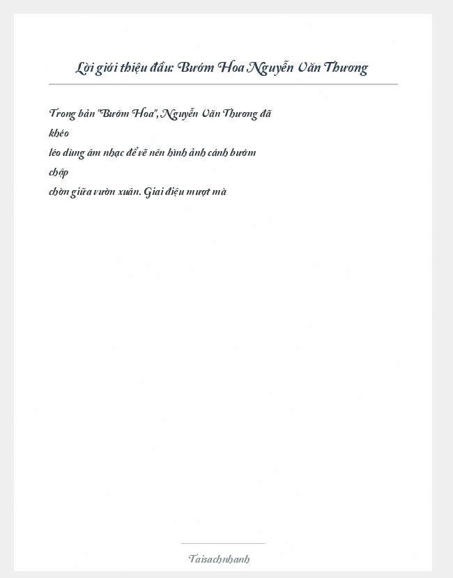 Trích đoạn Bướm Hoa Nguyễn Văn Thương