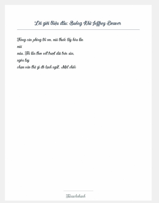 Trích đoạn Buồng Khử Jeffrey Deaver