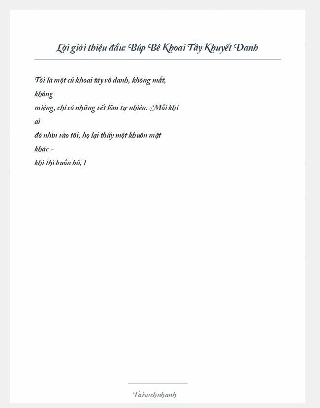 Trích đoạn Búp Bê Khoai Tây Khuyết Danh