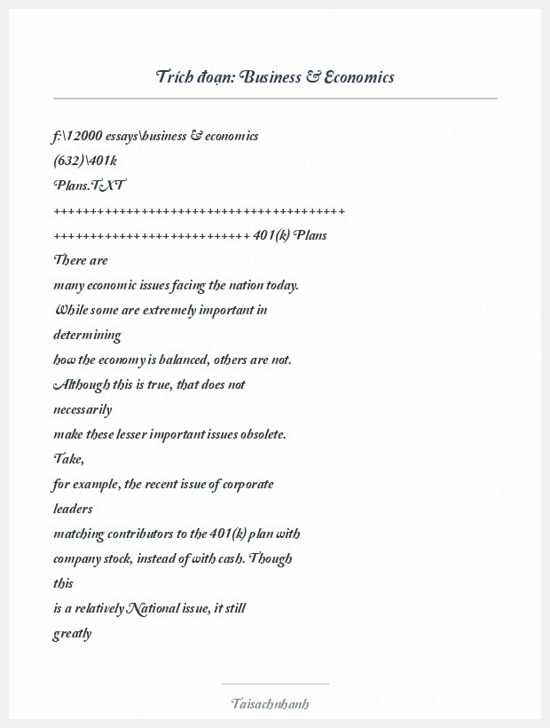 Trích đoạn Business & Economics