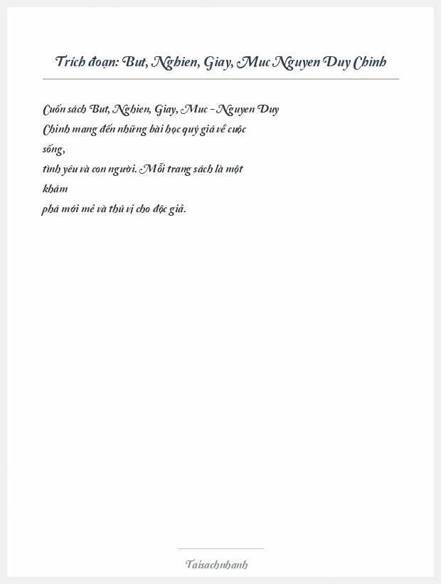 Trích đoạn But, Nghien, Giay, Muc Nguyen Duy Chinh