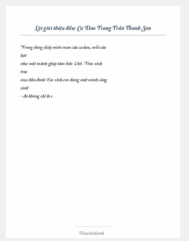 Trích đoạn Ca Dao Trang Trần Thanh Sơn