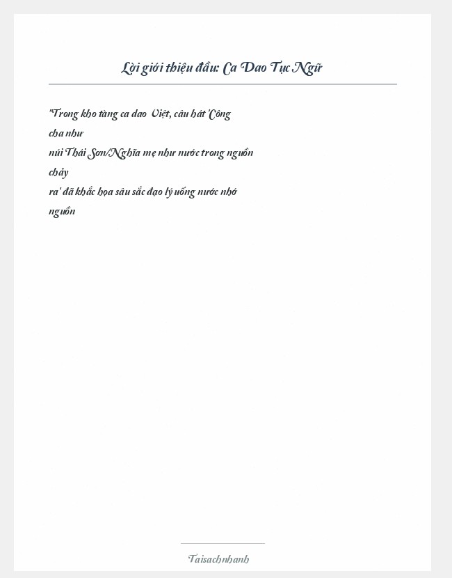 Trích đoạn Ca Dao Tục Ngữ