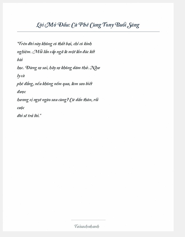 Trích đoạn Cà Phê Cùng Tony Buổi Sáng