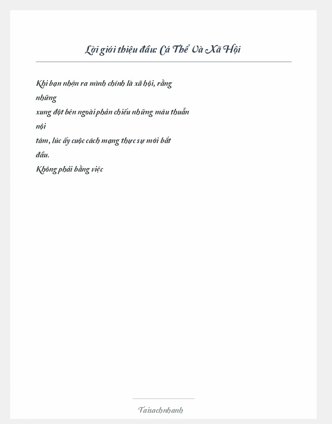 Trích đoạn Cá Thể Và Xã Hội