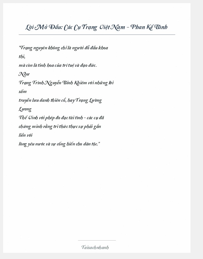Trích đoạn Các Cụ Trạng Việt Nam - Phan Kế Bình