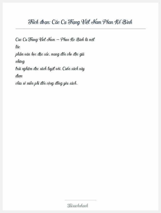 Trích đoạn Các Cụ Trạng Việt Nam Phan Kế Bình