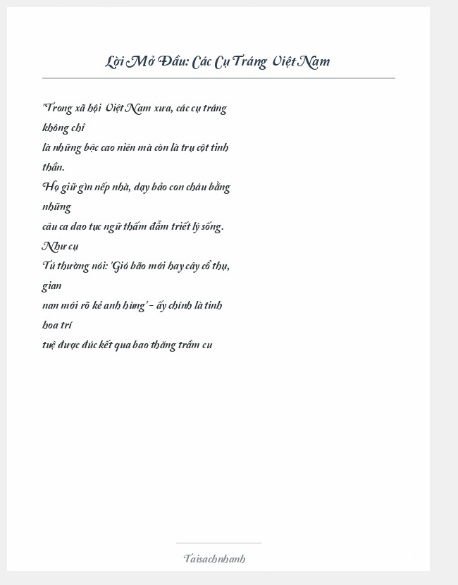 Trích đoạn Các Cụ Tráng Việt Nam