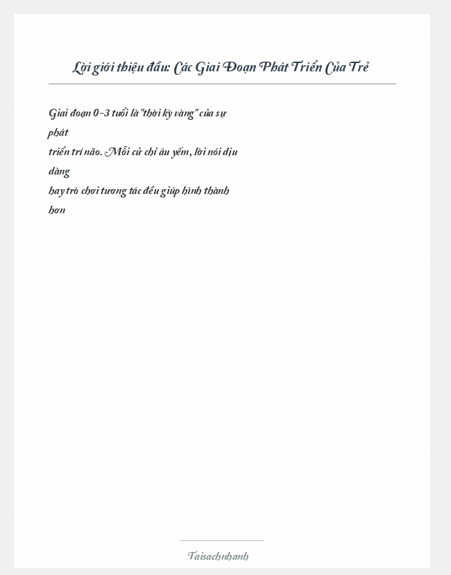 Trích đoạn Các Giai Đoạn Phát Triển Của Trẻ
