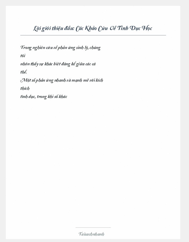 Trích đoạn Các Khảo Cứu Về Tính Dục Học