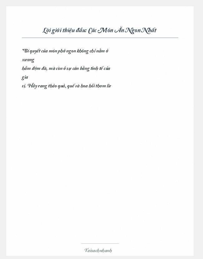 Trích đoạn Các Món Ăn Ngon Nhất