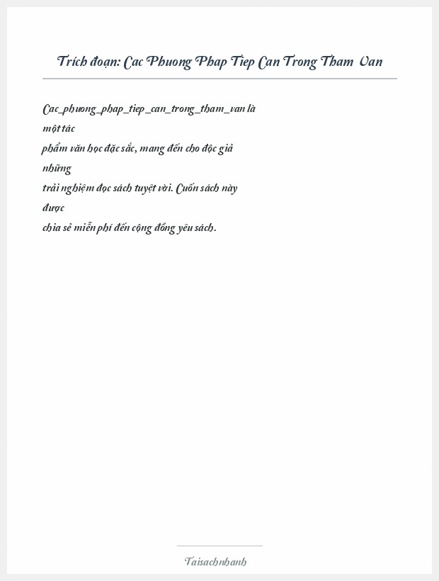Trích đoạn Cac Phuong Phap Tiep Can Trong Tham Van