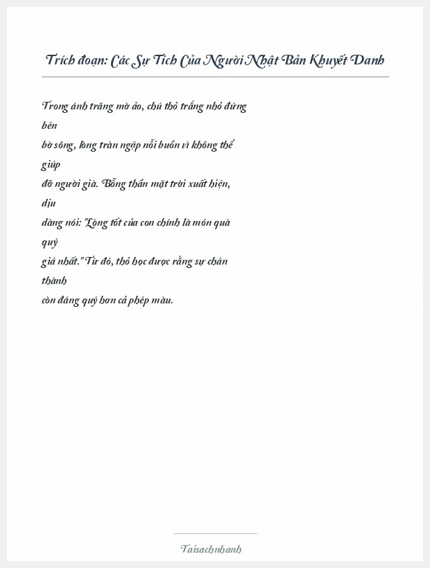 Trích đoạn Các Sự Tích Của Người Nhật Bản Khuyết Danh
