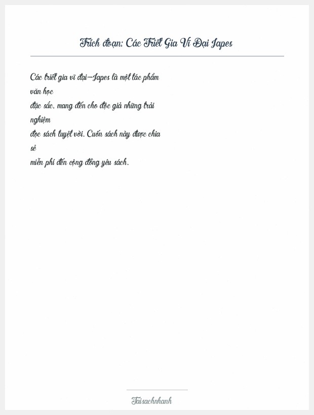 Trích đoạn Các Triết Gia Vĩ Đại Japes