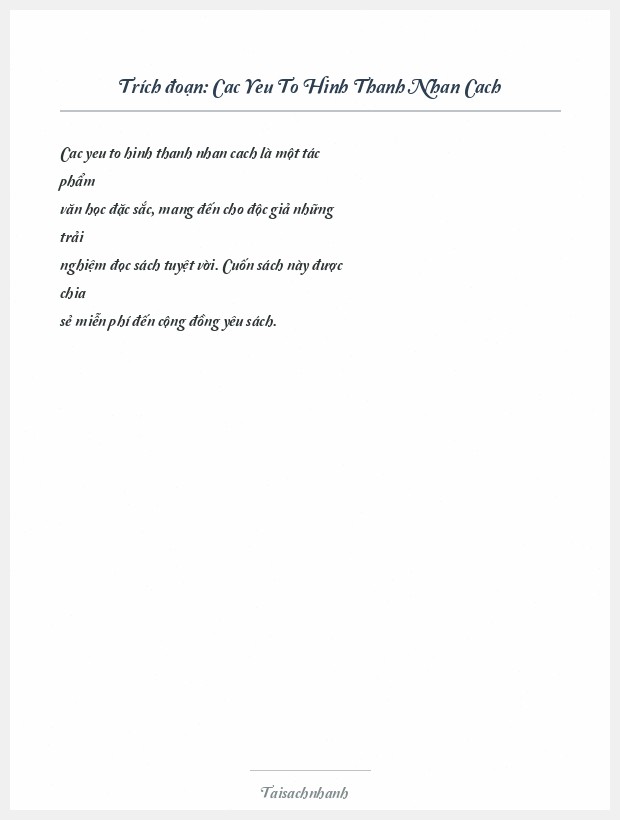 Trích đoạn Cac Yeu To Hinh Thanh Nhan Cach