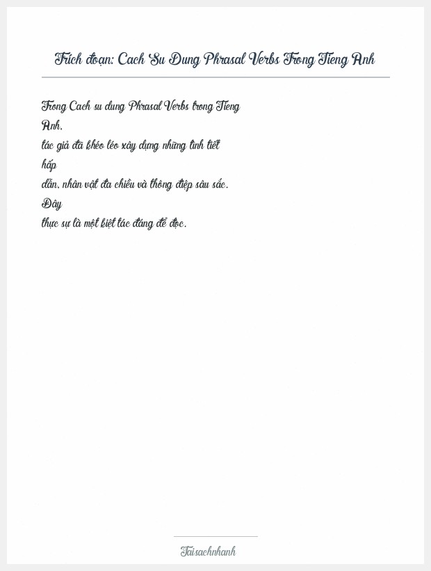 Trích đoạn Cach Su Dung Phrasal Verbs Trong Tieng Anh