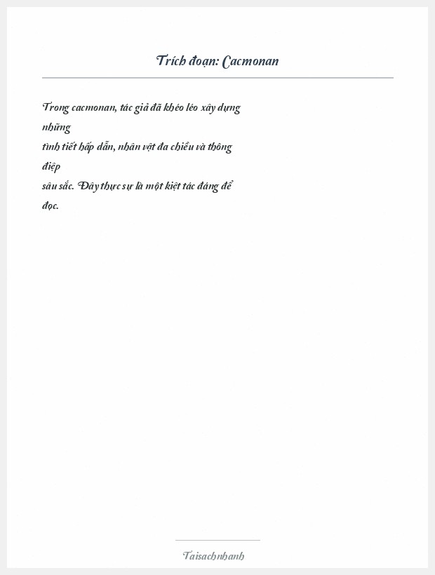 Trích đoạn Cacmonan