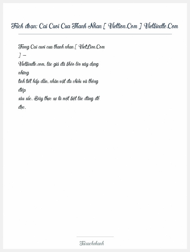Trích đoạn Cai Cuoi Cua Thanh Nhan [ Vietlion.Com ] Vietkindle.Com