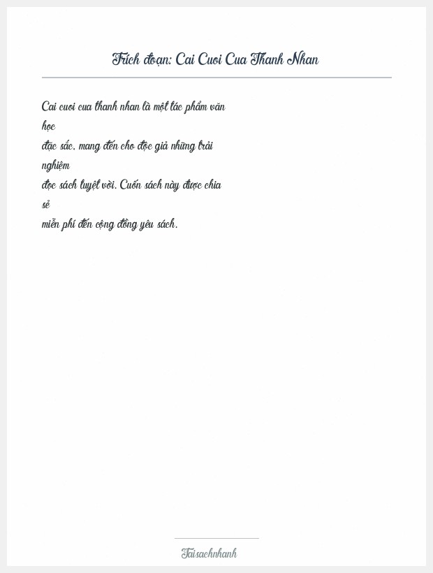 Trích đoạn Cai Cuoi Cua Thanh Nhan