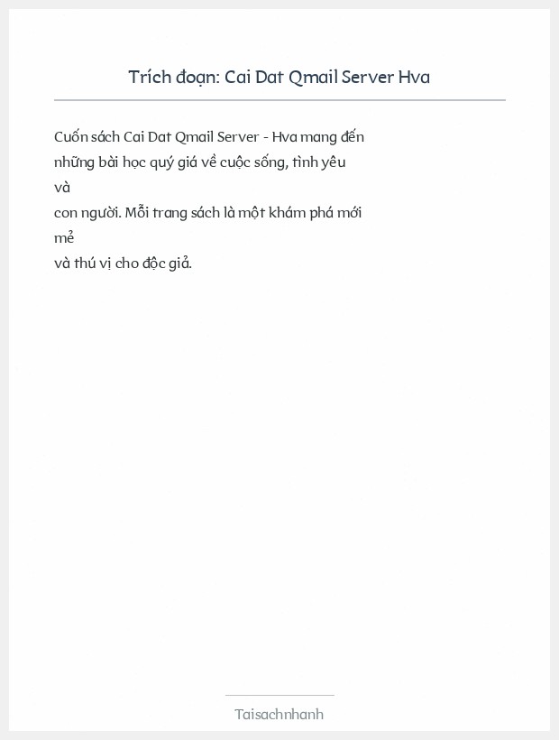 Trích đoạn Cai Dat Qmail Server Hva