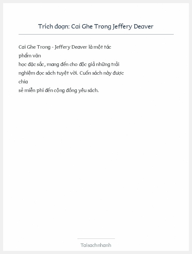 Trích đoạn Cai Ghe Trong Jeffery Deaver
