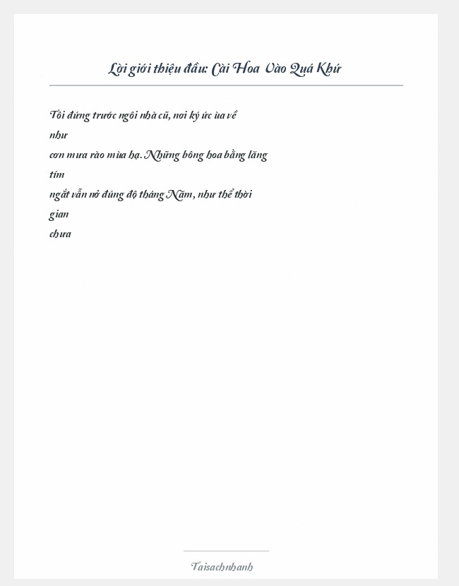 Trích đoạn Cài Hoa Vào Quá Khứ