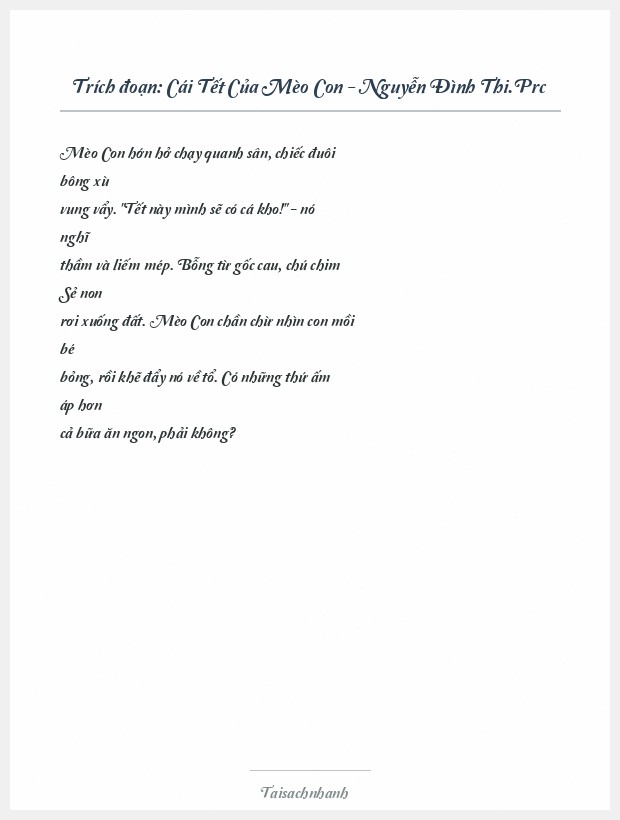Trích đoạn Cái Tết Của Mèo Con - Nguyễn Đình Thi.Prc